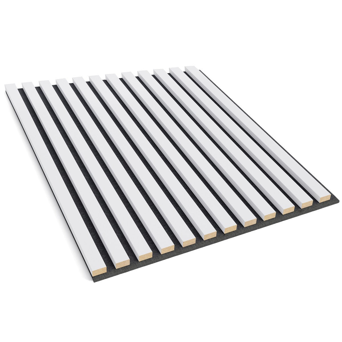 Acoustic Slats panel in square - White Matt - DecorMania.eu