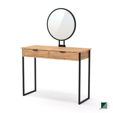 Dressing Table with mirror LOFT Oak Black - DecorMania.eu